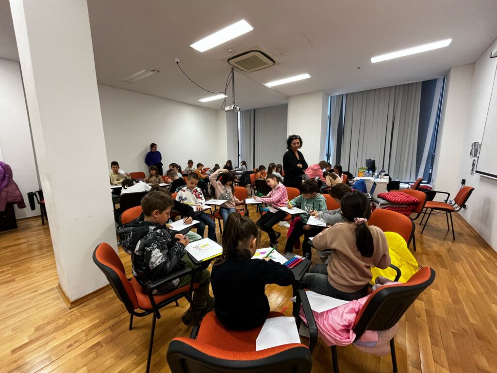 Crafting new illustrations with the children Cetinje, Montenegro: Twisted Tales